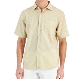 Tommy Bahama Men Sand Desert Linen Blend Short Sleeve Button Down Shirt Sz XXXL